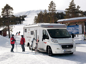 Camping im Winter in Schweden